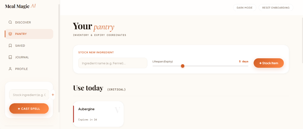 Meal Magic Pantry Inventory Manager